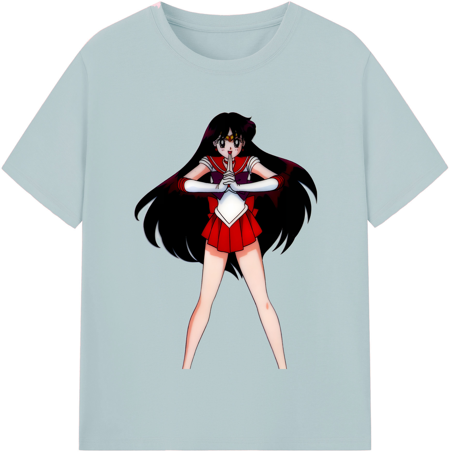 （画像用） 美少女戦士セーラームーン 火野レイ ひの レイ Sailor Moon Hino Rei （セーラーマーズ,Sailor Mars） 綿100％半袖Tシャツ（フロントプリント）